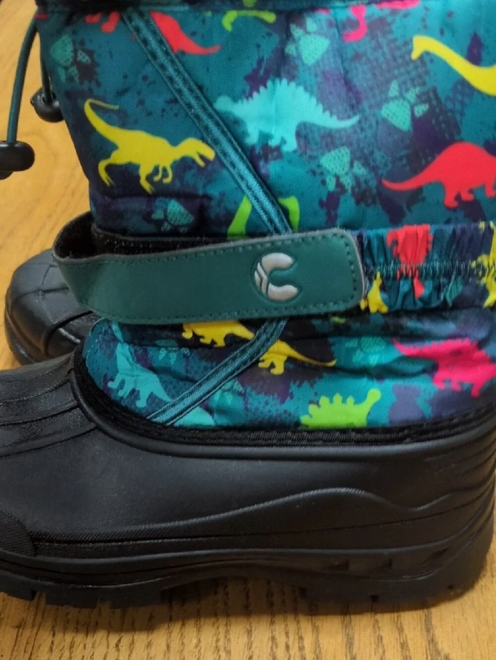 Kids Waterproof Winter Snow Boots in Teal Multi